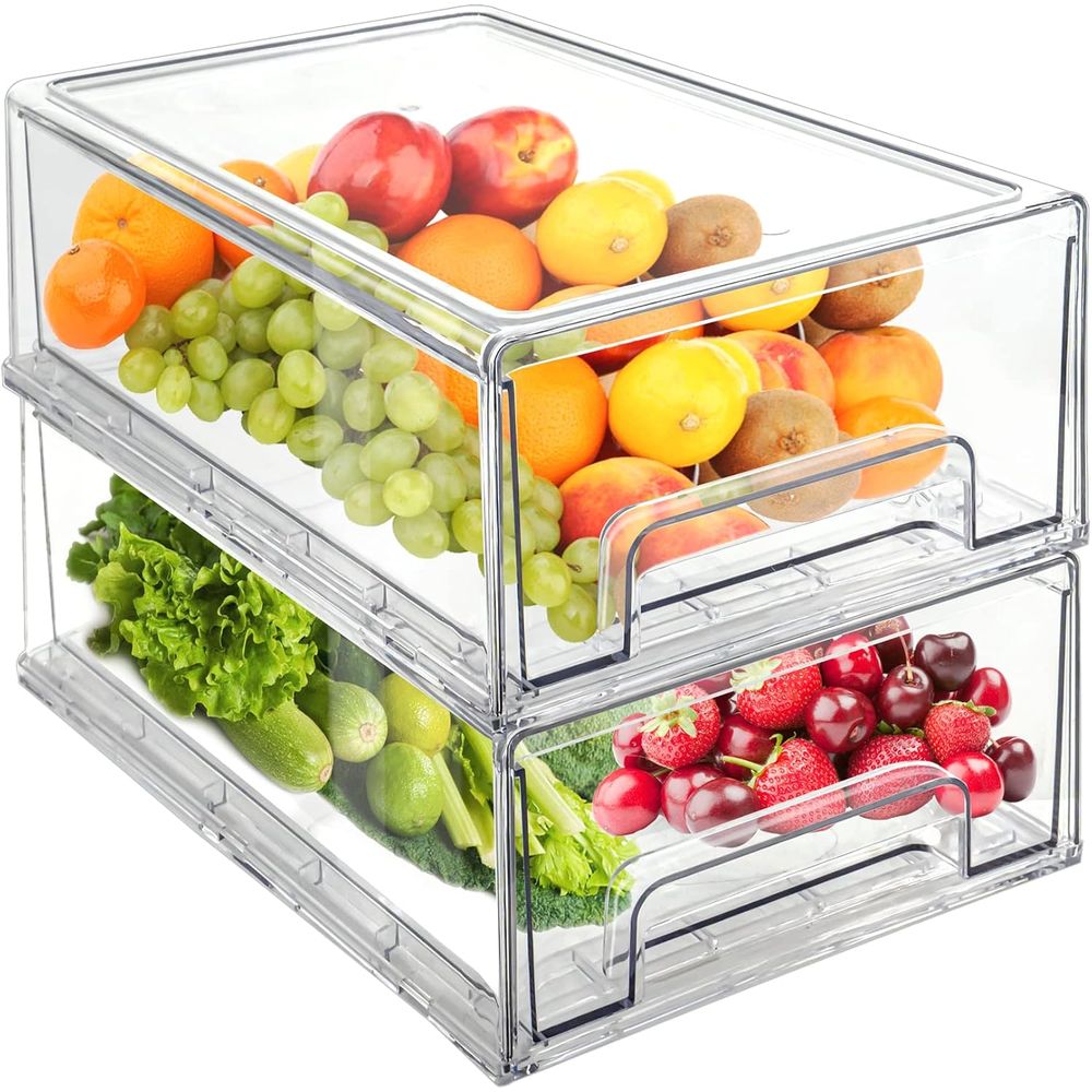 Food Storage Without Pantry - Transparante, stapelbare koelkastorganizers, opbergboxen voor de
