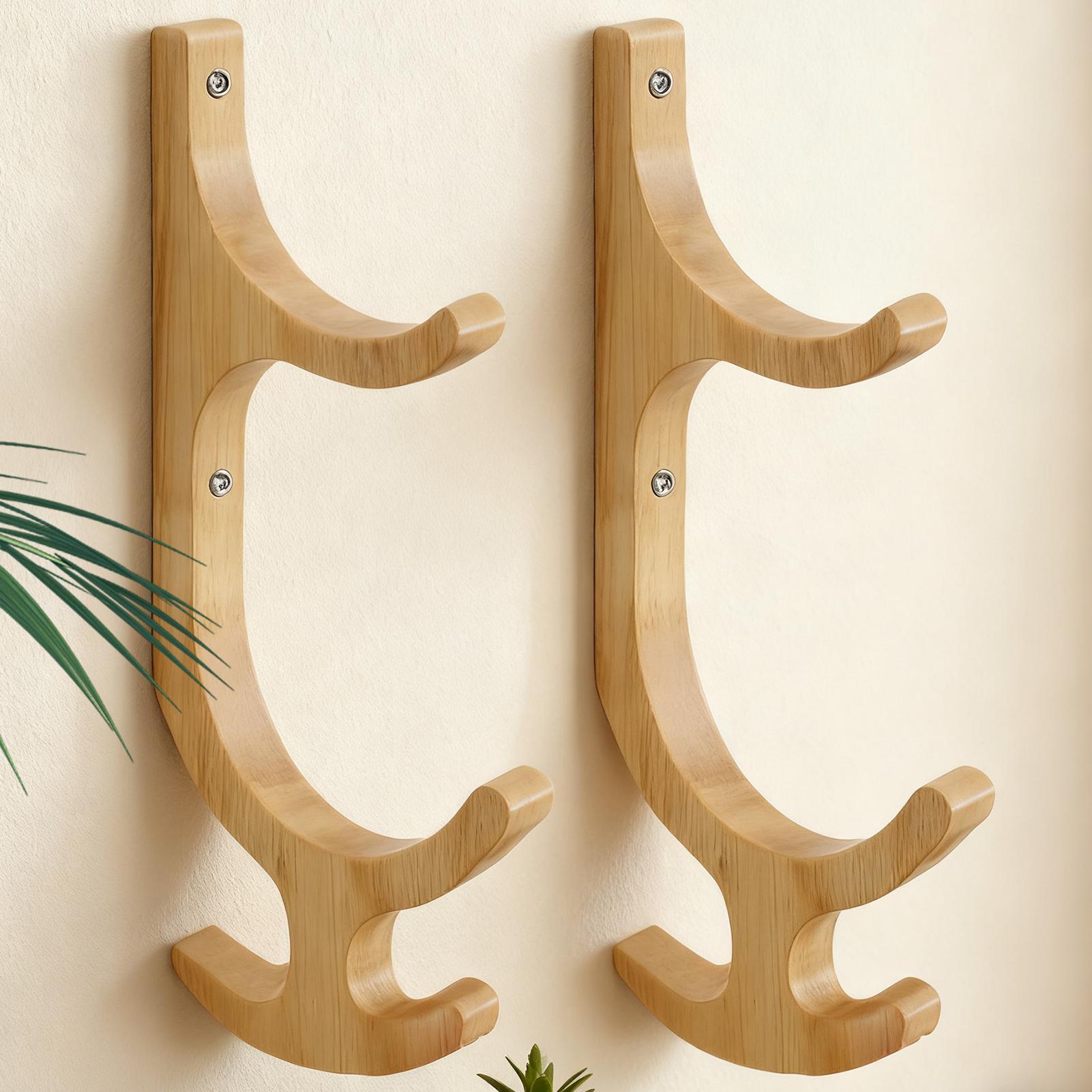 Food Storage Types - Yogamathouder Wandmontage Houten Multifunctioneel met 4-haak