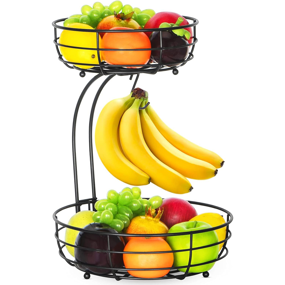 Food Storage Types - LMETJMA 2-Tier Aanrecht Fruitmand Kom met
