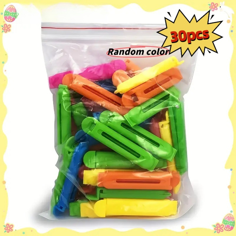 Food Storage Zip Lock Bags - 30 stuks veelkleurige voedselverzegelclips: houd snacks