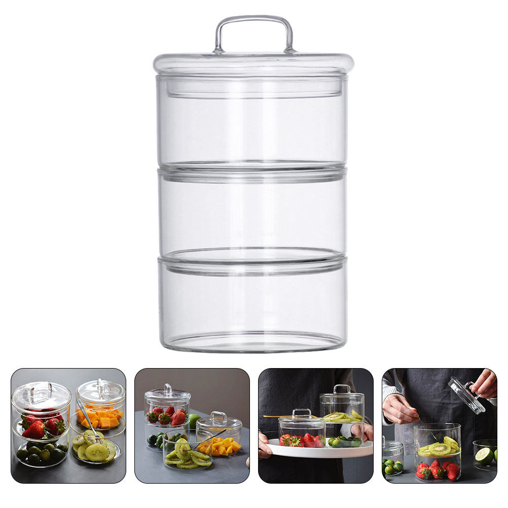 Food Storage Containers Glass - 1Set Glazen Opbergkom Salade Serveercontainer Stapelbare