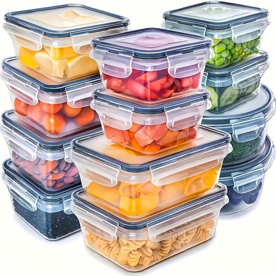 Food Storage Meal Prep - 24-delige set voedselcontainers voor maaltijdvoorbereiding, herbruikbare