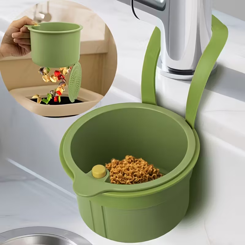 Food Storage Types - Druktype gootsteenafvoermand, multifunctionele keukenvoedselzeef, hangende gootsteenafvalfilter,