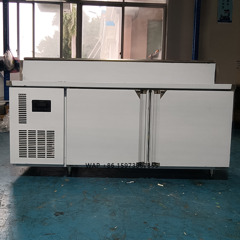 Food Storage In Cooler - Commerciële ingebouwde 2-deurs pizza-voorbereidingskoelkast met automatische