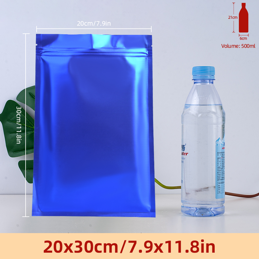 Food Storage Is - 100 stuks matte blauwe foliezakjes met
