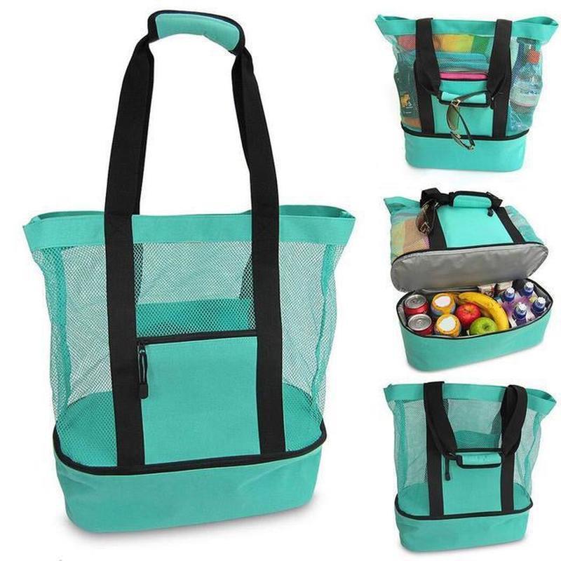 Food Storage In Cooler - Waterdichte grote mesh strandkoeltas, thermisch geïsoleerde