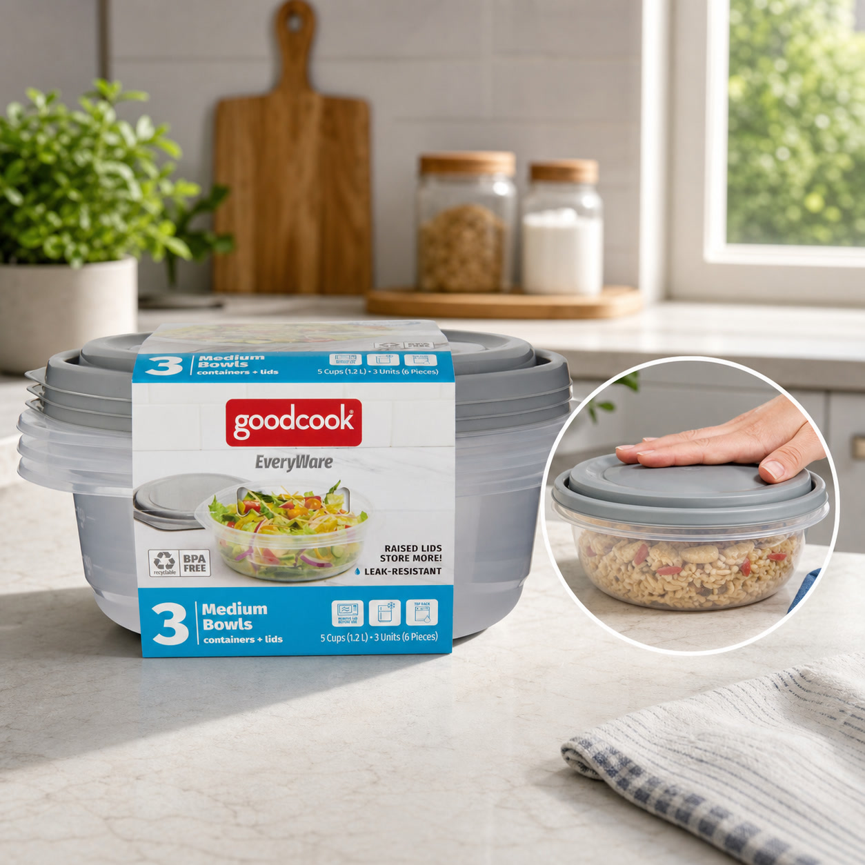 6 stuks ronde voedselopslagcon - Food Storage Meal Prep recensie en prijs