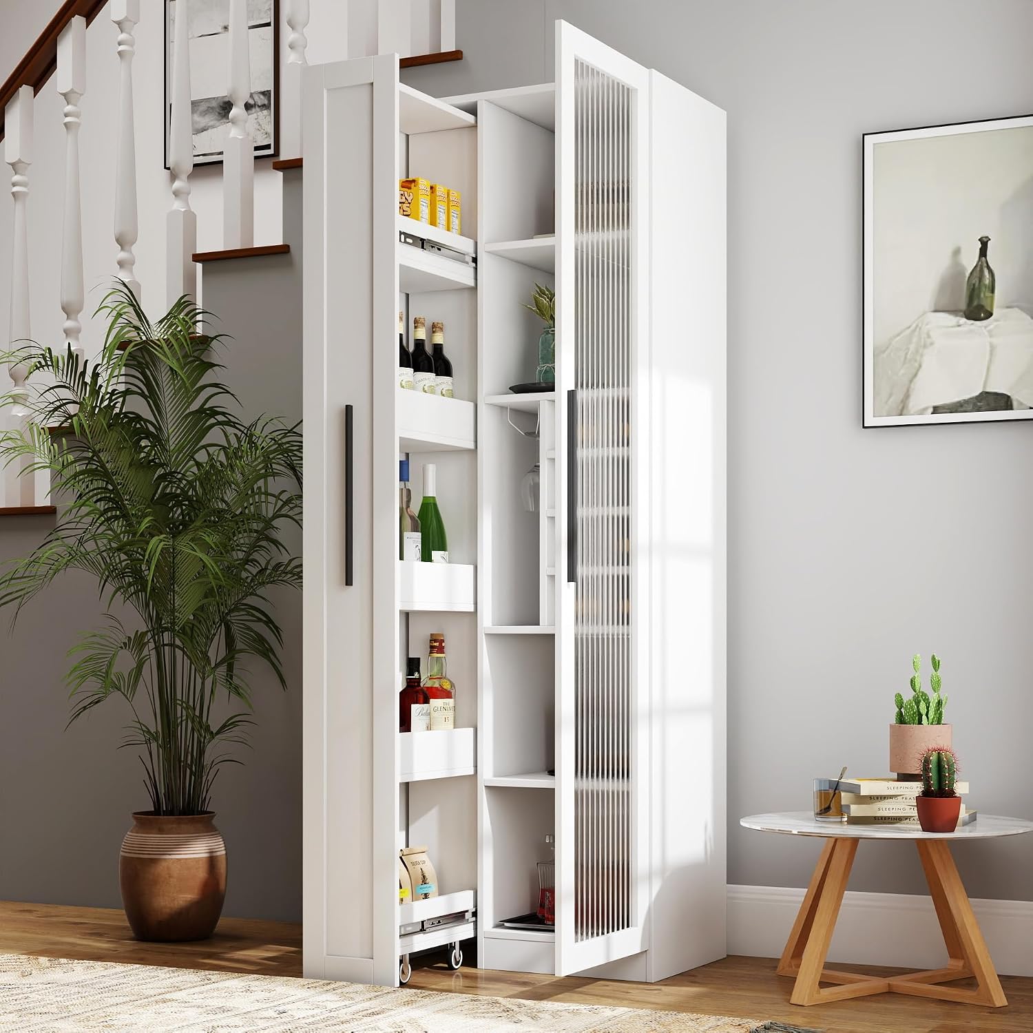 71 inch witte keukenkast, land - Food Storage Without Pantry recensie en prijs