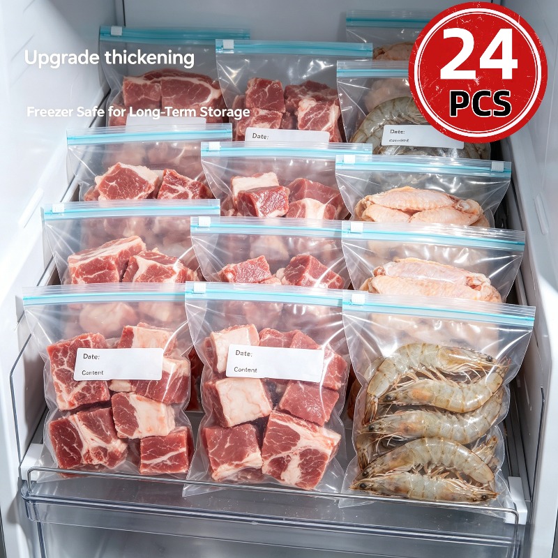 24 stuks herbruikbare ziplock- - Food Storage Zip Lock Bags recensie en prijs