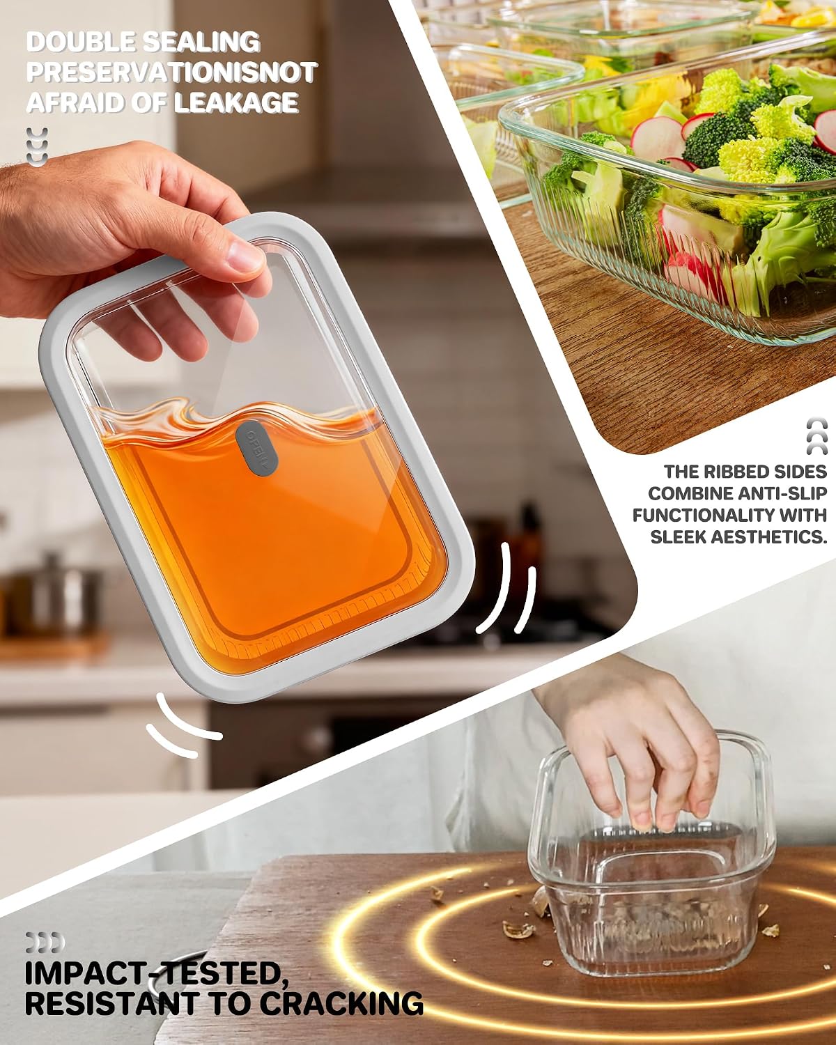 2-pack glazen voedselbewaarcon - Food Storage Meal Prep recensie en prijs