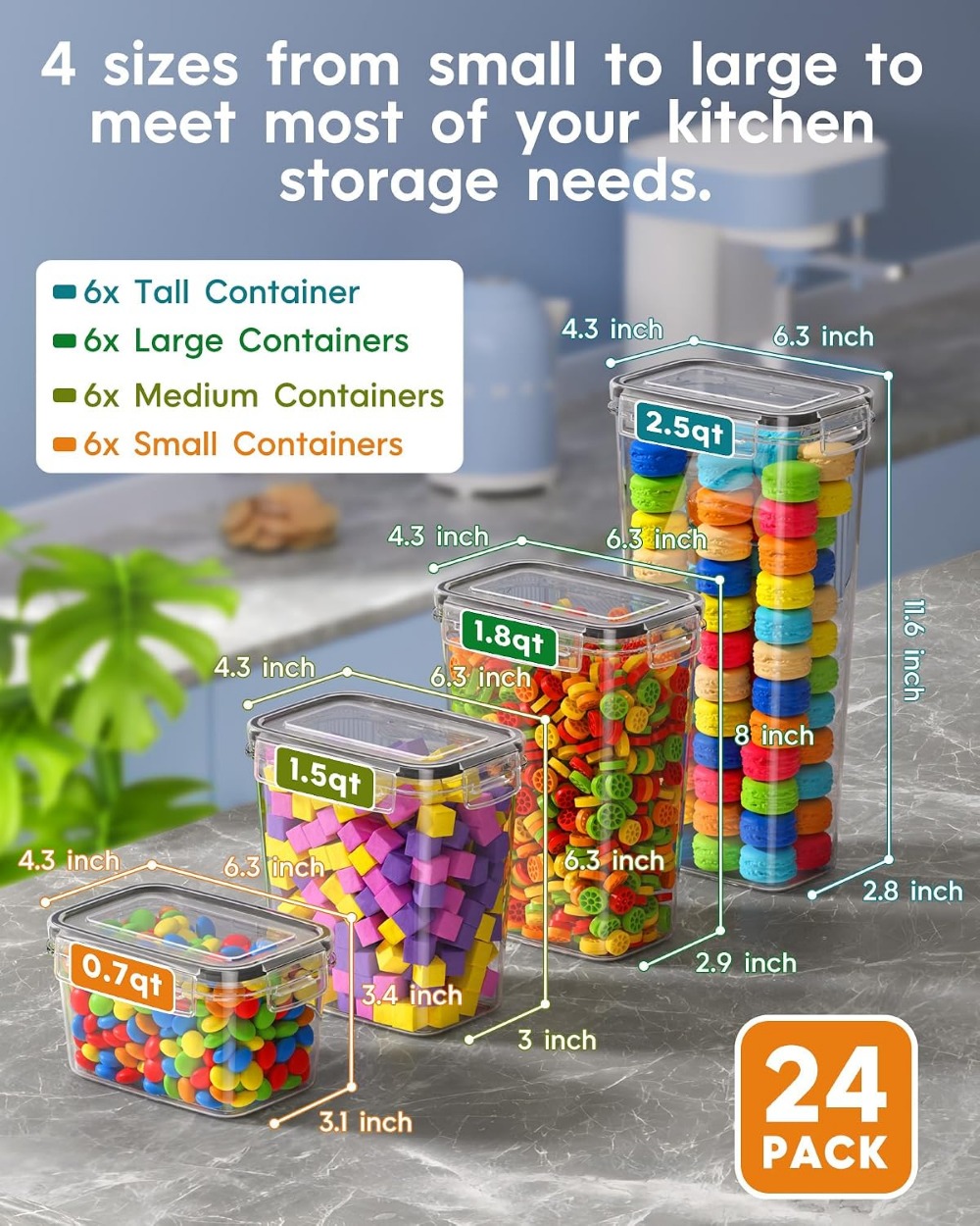24 stuks luchtdichte voorraadd - Food Storage Containers With Lids recensie en prijs
